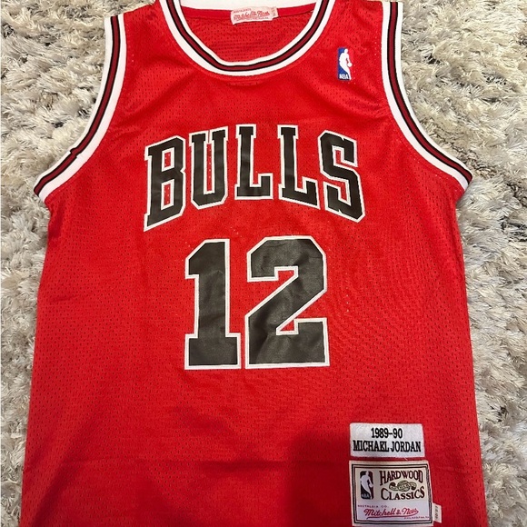 Men's Chicago Bulls Michael Jordan Mitchell & Ness Scarlet 1989-90 - Picture 4 of 4